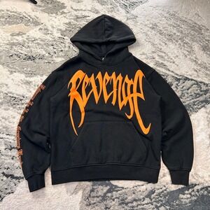 Revenge Y2K Is In The Creators Hands Hoodie Men Small Black Fleece Lined Graphic